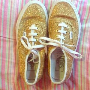 Gold Glitter Vans